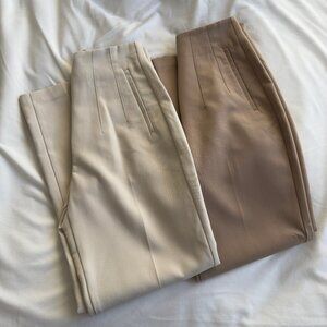 ZARA High Waist Slim Ankle Office Pants XS (2 Pairs)